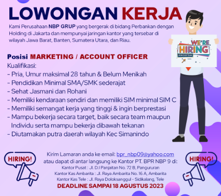 LOWONGAN KERJA - MARKETING