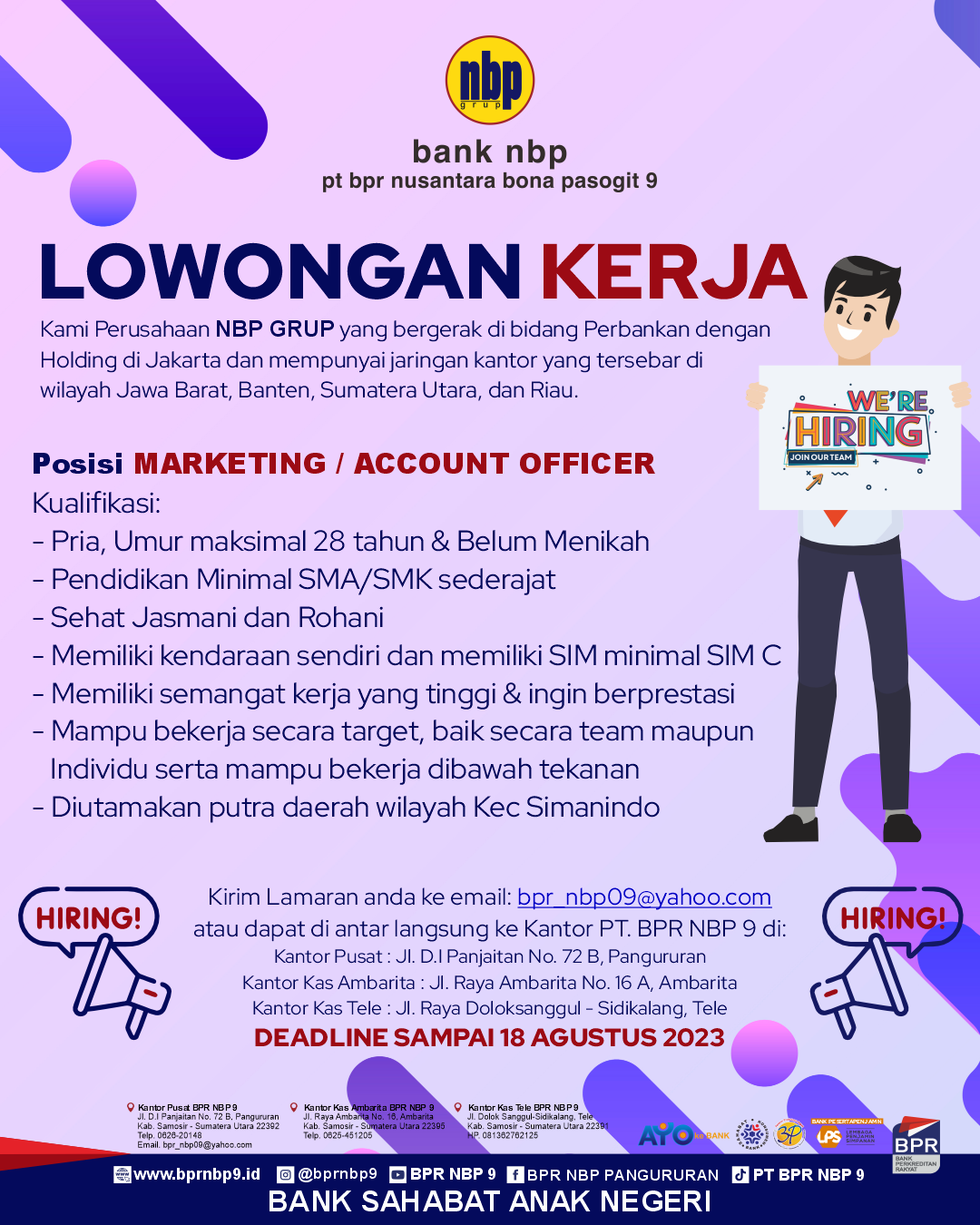 LOWONGAN KERJA - MARKETING